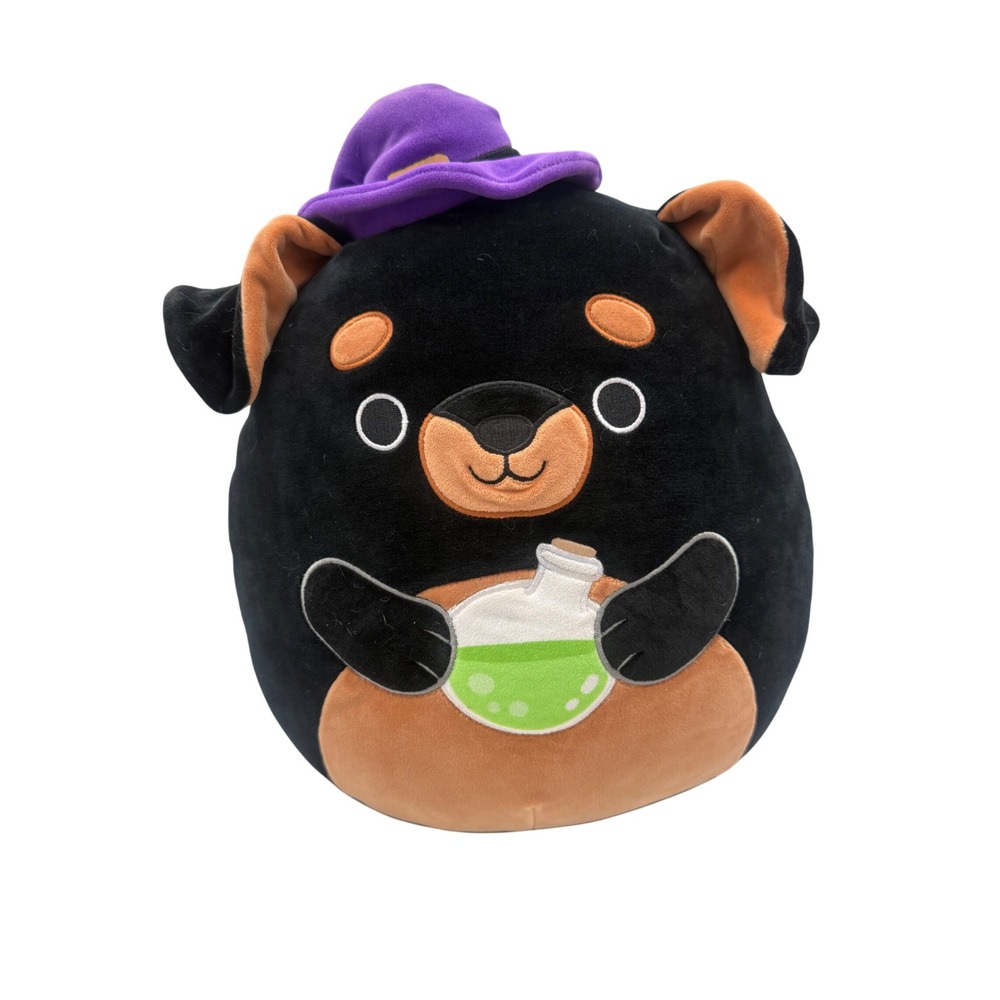 Squishmallows Mateo the Rottweiler Halloween Witch Hat Potion Plush 12 Inch